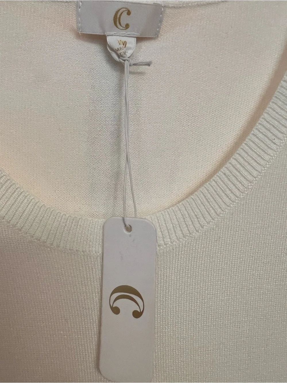 C Cream Scoop Neck Knit Top - Picture 5 of 6